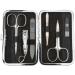 Three swords - germany 6 pcs.Manicureset 'Genova' |Set Nageletui made of synthetic leather black Straussimitation |Contents: nail scissors skin scissors nail clippers glass nail files tweezers sapphire nail files black / ide