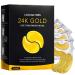 24K Gold Eye Mask Anti-Aging Hydrolyzed Collagen and Hyaluronic Acid Under Eye Patches for Puffy Eyes & Bags Dark Circles and Wrinkles 16 pairs