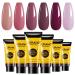 BURANO Poly Extension Gel Nail Kit 6 Colors Nail Poly Nails Builder Gel Set for Beginner & Professional Using Poly Nail Gel Kits DIY Starter Kit Nail Art Gift (05 Skin nude)