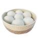 Wool Dryer Balls 7-Pack-XL Size Reusable Natural Fabric Softener for Laundry 100% Organic Wool Baby Safe Replaces Dryer Sheets Comes with a Woven Organiser Basket Made of Cattail Grass