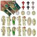 24pcs San Judas Virgin Mary Cross 3D Nail Charms Kit Nail Gems Gold Sliver Nail Charms Metal Buddha Charms Nail Jewels for Nail Art Religious Nail Rhinestones Accessories Pink Black red Cross Nail Gold Shiny Zircon Butte...