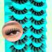 7 Pairs of 3D False Eyelashes Cat Eye Fluffy Volume D Curl Cat Eye Artificial Eyelashes Natural Look Reusable Handmade Faux Mink Makeup Eyelashes (BH02) 7B-D-Curl-H02 - Buy Online on SooperMarket.com