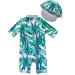 Baby Boy Sunsuit UPF 50+ All in One Swimwear Set with Sun Hat - Green 18-24 Months - Buy Online on SooperMarket.com