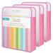 Caydo Scrapbook Paper Storage Organizer  Pink Expanding Paper Folio for 12 x 12 Sheets  Scrapbook Paper Storage with Transparent Portable Handle for Holding Scrapbook  Vinyl Paper  Cardstock