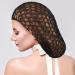 3-Piece Black Mesh Hair Net Set - Rayon Crochet Hair Nets, Knit Snood Hat, Crocheted Sleep Cap - Buy Online on SooperMarket.com