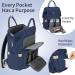 Stylish Pomelo Baby Diaper Backpack - Multifunctional Water-Repellent Large Capacity with Diaper Pad - New Blue Version - Buy Online on SooperMarket.com