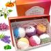 Bath Bombs Spa Set— Natural Body Relaxation — 6 Fizz Balls Floral scents: Lavender, Jasmine, Rose, Calendula, Green Tea & Osmanthus — Coconut, Shea Butter Genuine moisturize & Making Skin so Soft 1
