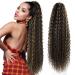 Drawstring Ponytail Extension 30 inch Long Curly Ponytail Hair Extension Synthetic Hairpiece for Women (P4/27#)