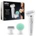 Braun Silk- pil 9 Flex Epilator Flexible Head for Easier Hair Removal with Ladies Electric Shaver & Trimmer Gifts for Women UK 2 Pin Plug 9-020 White/Gold