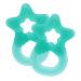 Dentistar Beißring 2 Set-Teether for Babies & toddlers from 3 months-Baby bite ring with a handle made of soft material for dental aid & massage-Made in Germany-Turquoise green