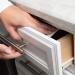 Qdos Top Drawer/Door Adhesive Latches - No Removing Drawers! No Drilling! No Tools Required! - Fits Right the First Time! | Only for Framed Cabinet TOP Drawers and Doors | Pack of 4 | White
