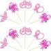 Cyodoos 30 PCS Breast Cancer Awareness Cupcake Toppers Glitter Pink Ribbon Never Give Up Beliveve Hope Cupcake Picks Pink Ribbon Party Cake Decorations Supplies - Buy Online on SooperMarket.com