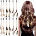 12 Pcs Feather Hair Clip Boho Hair Extensions with Feather Clip Comb Hippie DIY Accessories Hairpin Tribal Feather Braided Beads Headdress for Women (Stylish  Mixed Colors) Stylish Mixed Colors