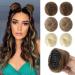 REECHO 2 PCS Mini Claw Clip in Messy & Cat Ears Hair Bun Extensions Wig Accessory Updo Hairpieces for Women Girls (Pack of 2-3" Straight Light Chocolate Brown) Pack of 2 - 3" Straight Light Chocolate Brown