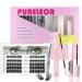Cluster Lashes Extension Kit Individual DIY Eyeashes Extension Kit with Bond Seal Cluster Eyelash Applicator Remover 8-16mm Mixed Length Wispy 60Pcs Eyelashes Natural Look DIY at Home Volume Kit