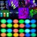Glow in The Dark Pigment Powder Phosphorescent Powder Neon Color Changing Luminous Powder Set Pack of 24 for Epoxy Resin Fine Arts DIY Crafts Nail ArtResin Acrylic Paint Halloween Party