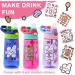 ROISDIYI Kids Water Bottle with Straw - 16oz 3 Pack, Spill Proof & Ideal for Travel - Easy Clean, Dishwasher Safe - Press Button for Pop Up Straw - Buy Online on SooperMarket.com
