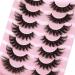 Kiromiro Faux Mink Lashes Fluffy 6D False Eyelashes 17mm Wispy Cat Eye Lashes that Look Like Extensions Strip Lashes Pack - Buy Online on SooperMarket.com