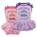 KYEESE 2Pack Dog Dresses Princess Bowtie Doggie Sundress Dog Dress for Small Dogs Medium Purple+Pink