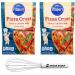 Pillsbury Thin and Crispy Pizza Crust Mix 6.5 Oz Pouch (Pack of 2) Bundle With Snack Scout Whisk