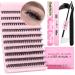 200Pcs Lash Extension Kit DIY Eyelash Extension Kit D Curl Cluster Lashes Individual Eyelashes with Waterproof Lash Bond and Seal Glue  Professional Eyelash Tweezers DIY at Home  User Manual for Beginners (40P-D-8-18MM)