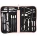 Three swords - 16 pcs.Manicure pedicure set 'Cinisello' |High-quality nail case made of synthetic leather for hand and foot care.Color: pink |Contents: nail scissors nail clippers tweezers & much more!Pink / synthetic leather