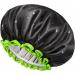 Mikimini Black Small Shower Cap for Kids - Double Layer Waterproof Bathing Hair Cap with Reusable PEVA Lining - Cute & Stretchy Shower Hat - Buy Online on SooperMarket.com