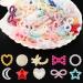 WLLHYF 480 Pcs 3D Nail Charms Assorted Colorful Multi Shapes Pearl Charms Heart Flower Bow Star Mixed Applique Cute Hollow Beads Manicure Decoration for Nail Art DIY Crafts Jewelry Accessories - Buy Online on SooperMarket.com