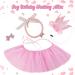 GAGILAND Dog Birthday Outfit - Pink Puppy Tutu Set with Adorable Hat and Necklace for Small Girl Dogs - Buy Online on SooperMarket.com