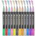 Double Line Markers Outline Pens, Super Squiggles Glitter Outline Marker Set, 12 Colors Doodle Shimmer Pen for Card Making, DIY Art Drawing, Lettering, Craft Project