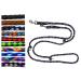 Dog linen large dogs up to 80 kg double linen jumbo 2.40m / 2.80m / 3.50m / 5m adjustable exercise line / guide very stable (2.40m 3-fold adjustable Boston (black-silver purple)) 2.40m 3LE adjustable Boston (Black silver-purple)