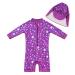 upandfast Baby Boys/Girls Zipper Swimwear with Snap Bottom UPF 50+ Sun Protection Toddler One Piece Swimsuit Purple 3-6 Months