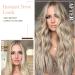 Invisible Wire Hair Extensions - Natural Wavy Synthetic Hair, Adjustable Size, Secure Clips - 20inch Mix Ash Blonde - For Women - Buy Online on SooperMarket.com