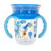 Nuby 360 Edge 2 Stage Drinking Rim Cup with Removable Handles & hygienic Cover: 8 Oz/ 240 Ml  12M+  Robot  Blue (80815)