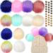 16 Pieces Snap Pom Poms for Hats Faux Fur Pom Poms for Hats Fluffy Removable Pom Poms with Snap Fastener DIY Craft Knitting and Crochet Supplies for Hats Scarves Gloves Bags  8 Colors (Elegant Colors)