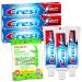 Toothpaste Travel Size Multipack Set - TSA Approved Bundle with 6 Crest Anti Cavity Toothpaste (2.4oz Each) Kids Plackers Flossers (40 Count) | Travel Size Sensitive Toothpaste for Kids Boys Girls