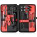 Keiby Citom Manicure Set 18pcs Professional Nail Clippers Kit Pedicure Care Tools-Stainless Steel Grooming Tools With Rose Gold PU Leather Case for Travel & Home (Black/Red) - Buy Online on SooperMarket.com