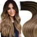 Laavoo 55cm tape real hair extensions brown ombre real hair extensions tape remy human hair invisible darkest brown balayage medium brown hair extension real hair with band 50g 20pcs #2/6/12 55cm-20PCs 3.2 #2/6/10