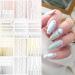 EBANKU 12 Sheets Gold Silver Metal Nail Stickers  Metallic Curve Strip Line Nail Decal Self-Adhesive 3D Wave Design DIY Decoration for Women Girls