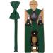 JEMYGINS Mens Suspenders & Bow Tie Set - Dark Green Four Clips & Elastic Back Strap Perfect for Weddings & Formal Events - International Shipping Available - Buy Online on SooperMarket.com