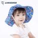 LANGZHEN Baby Girls Sun Protection Hat - Adjustable Toddler Kids Wide Brim Play Hat with Chin Strap - Flamingos and Toucan Design - Blue - 6-12 Months - Buy Online on SooperMarket.com