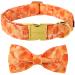 Aring Pet Autumn Dog Halison - Cute Yellow Dog Hall Band with Schleife adjustable cotton Autumn leaves Dog Halison Fly with metal buckle X -Small (Pack of 1) A: Autumn leaves