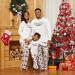 IFFEI Christmas Pyjamas Matching Family Pajamas Set - Letter Print Tops and Plaid Pants for Women Men Kids Baby Pet - White/Letter - Buy Online on SooperMarket.com