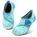 JIASUQI Kids Boys Girls Water Shoes Quick Dry Barefoot Aqua Socks for Beach Swimming Pool 3.5/4.5 UK Easy Line Blue