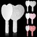 4 Pcs Hand Mirror Bling Rhinestone Heart Shaped Handheld Mirror Heart Mirror Portable Cute Hand Mirrors with Handle Cosmetic Makeup Mirror for Women Girl Mother's Day Wedding Gift  Pink  White  Red
