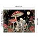 Mushroom Skeleton Trippy Flower Plant Cross Stitch Kit - Hippie Nature Moon Star Design - 12x16 inch - Buy Online on SooperMarket.com