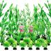Quozuo 25 pieces aquarium decoration artificial plants green aquarium accessible plastic plant decoration for aquarium plastic plants aquarium decor