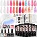 Morovan Poly Gel Nail Kit Poly Gel for Nails with LED 48W Nail Lamp Nail Extension Gel 8 Pcs 0.5oz with Other Basic Poly Gel Nail Art Tools Poly Gel Nail Set Nail Art Supplies 33 Piece Set
