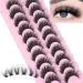 10 Pairs of EYDEVRO Natural Mink Eyelashes | Fluffy Wispy 15mm Cluster Extensions | C & D Curl Volume False Lashes with Cotton Band - Buy Online on SooperMarket.com