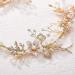 SWEETV Gold Flower-Leaf Bridal Headband | Wedding Hair Accessories for Brides - Buy Online on SooperMarket.com